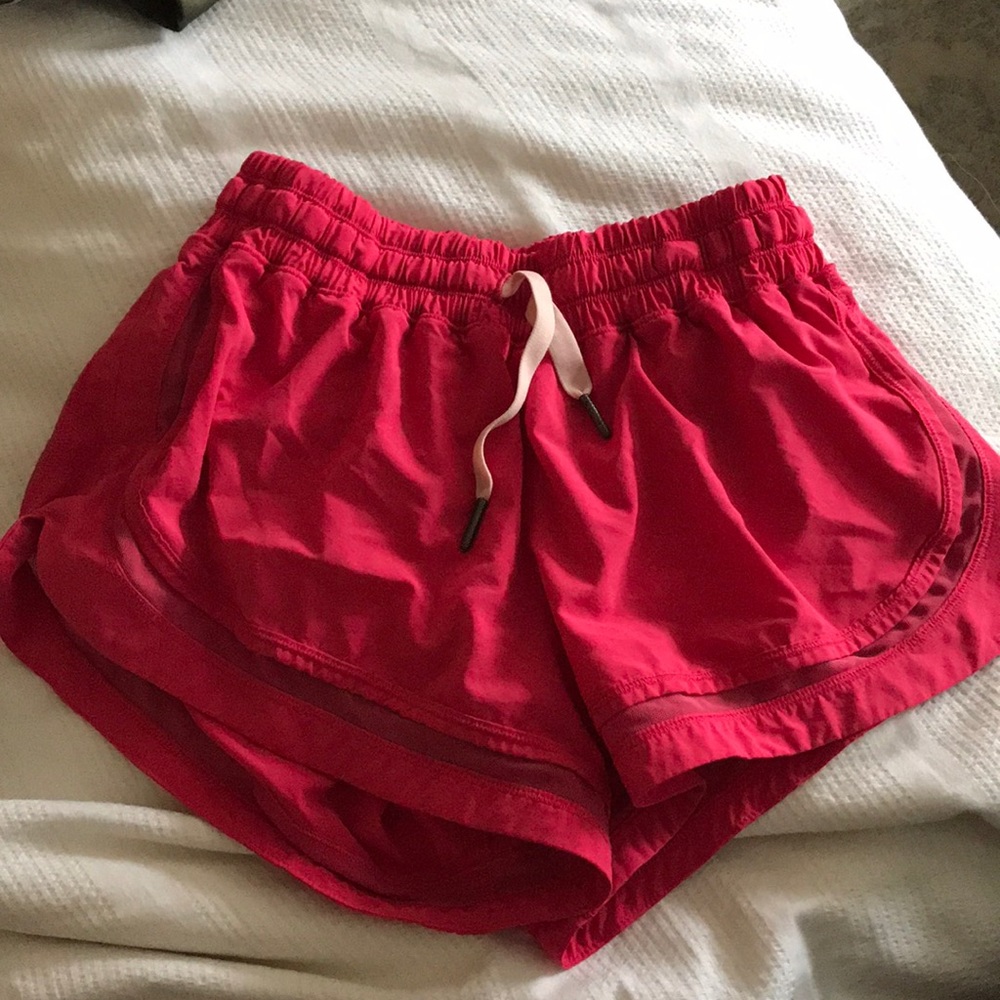 Lululemon pink running shorts